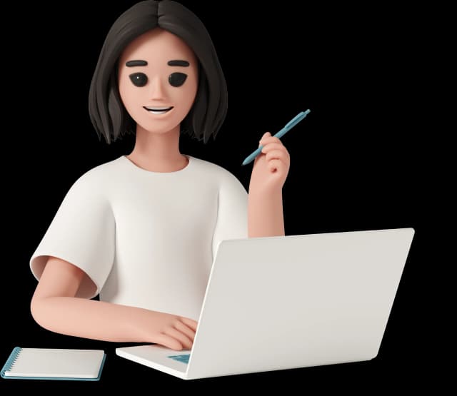 Girl Working on a Laptop