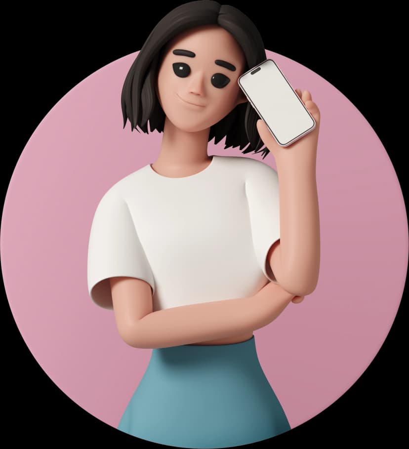 YAYA AI holding a phone